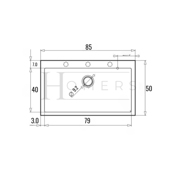 Granite kitchen sink size 85×50×22, Silver - Image 3