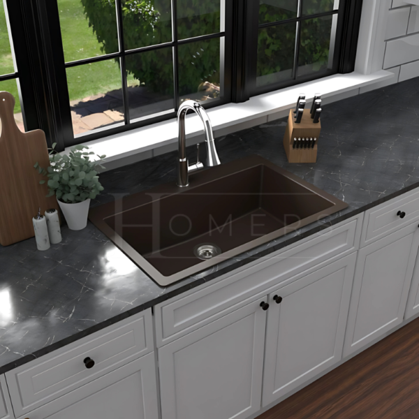 Granite kitchen sink size 85×50×22, Brown - Image 2