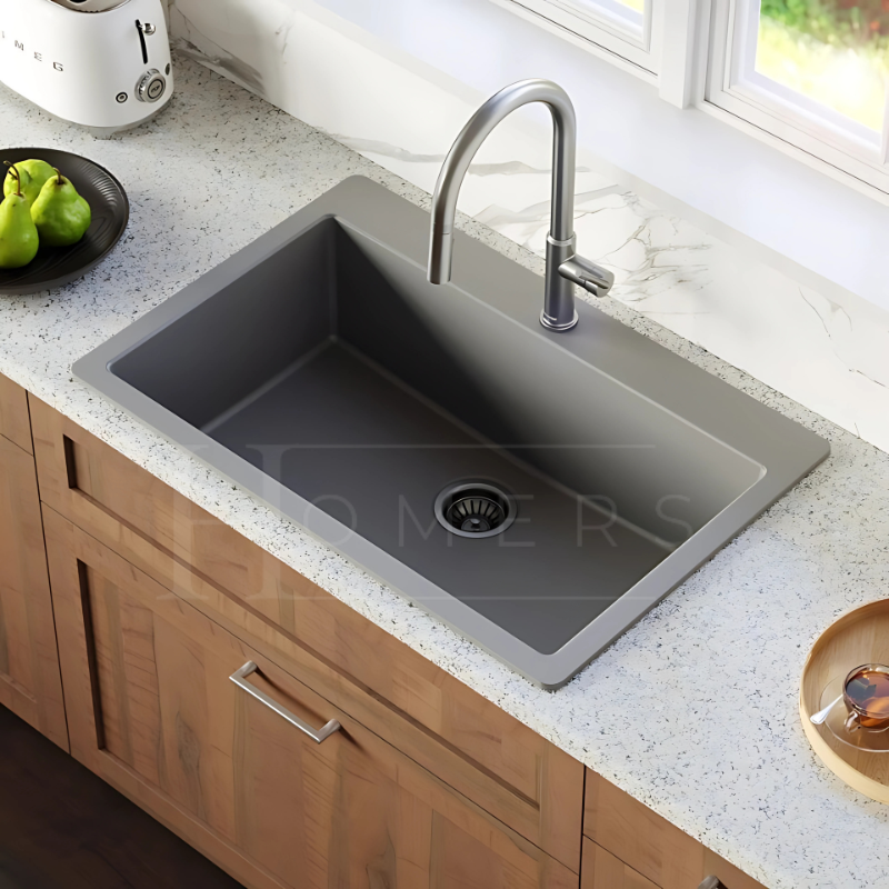 Granite kitchen sink size 70×50×20, Silver - Image 2
