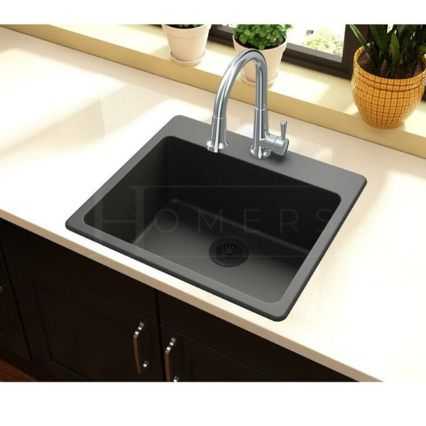 Granite kitchen sink size 60×50×20, black - Image 2