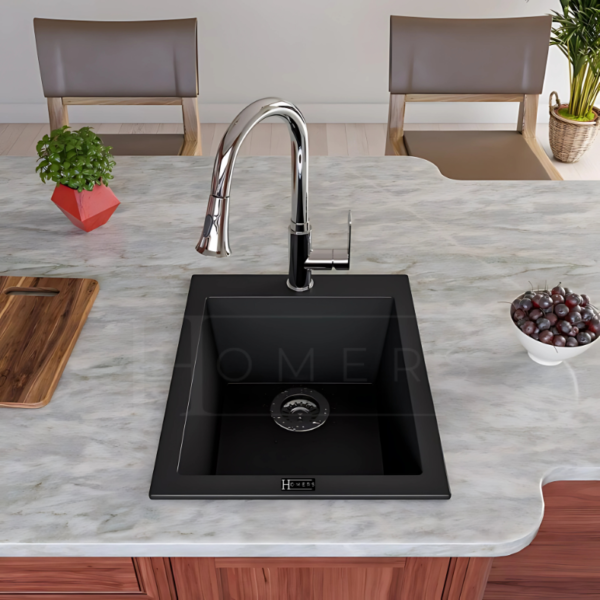 Granite kitchen sink size 40×50×20, black - Image 2