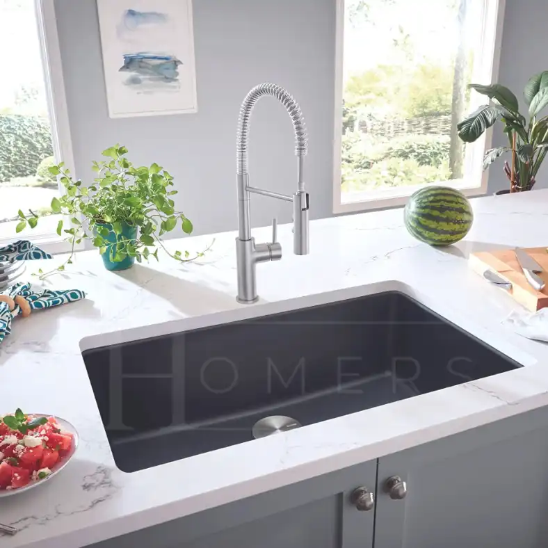 Granite kitchen sink size 80×50×20 , Dark Gray - Image 4