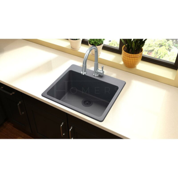 Granite kitchen sink size 60×50×20 , Dark Gray - Image 2