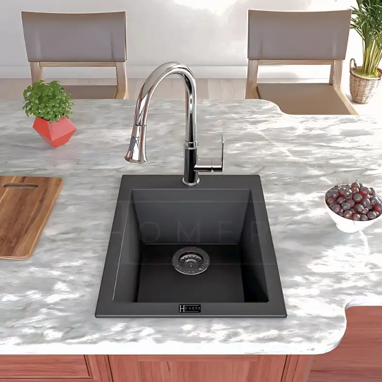 Granite kitchen sink size 40×50×20 , Dark Gray - Image 4
