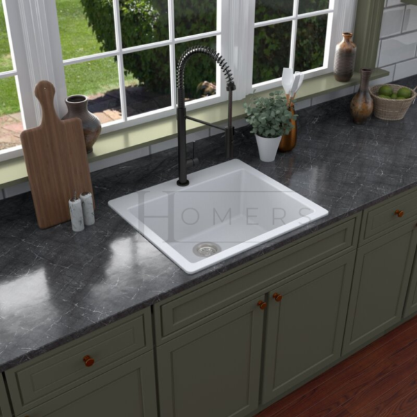 Granite kitchen sink size 60×50×20, white - Image 2