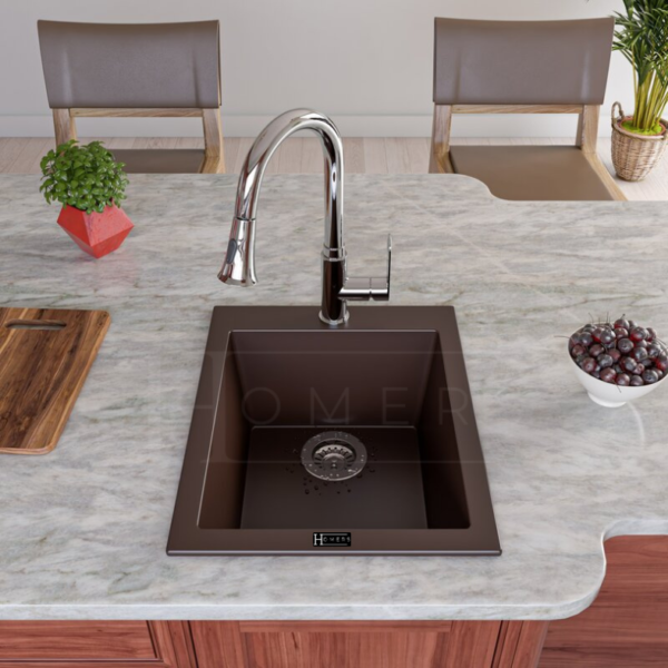 Granite kitchen sink size 40×50×20, Brown - Image 2