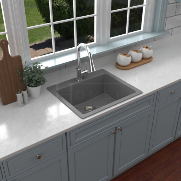 Granite kitchen sink size 60×50×20, Silver - Image 2