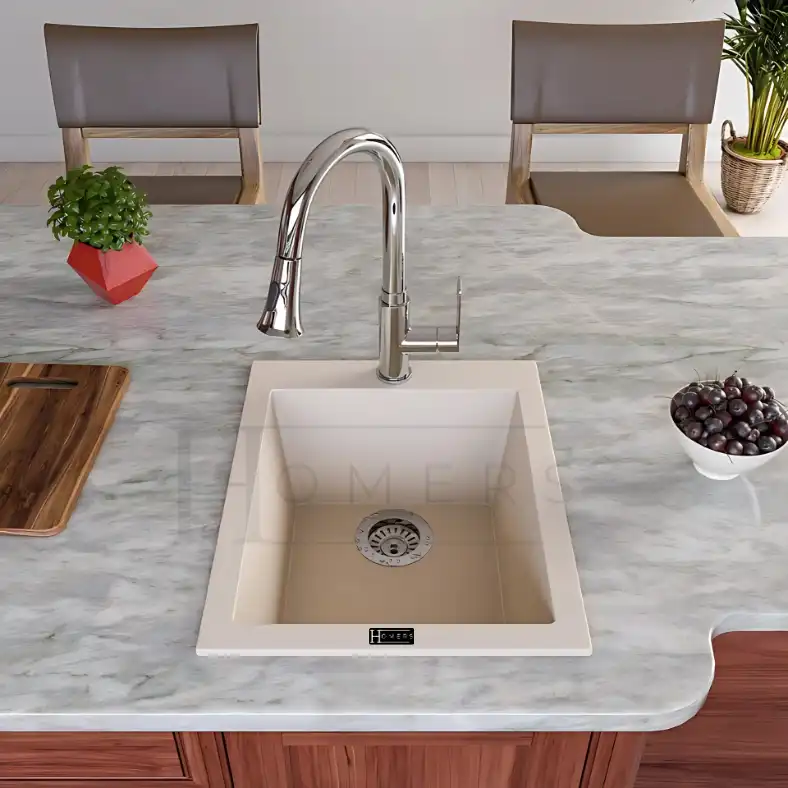 Granite kitchen sink size 40×50×20, Beige - Image 3