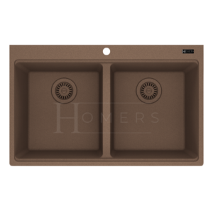 Double Bowl Granite kitchen sink size 80×50×20, Brown