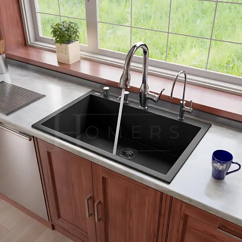 Granite kitchen sink size 80×50×20 , Dark Gray - Image 5