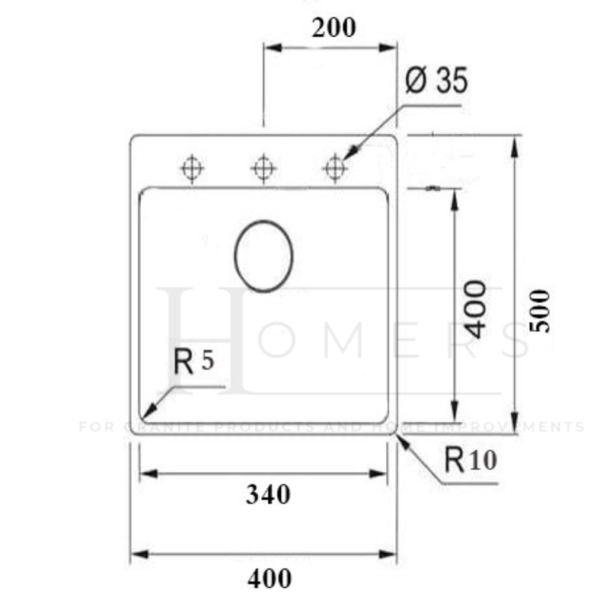 Granite kitchen sink size 40×50×20, black - Image 5