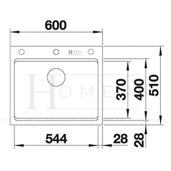 Granite kitchen sink size 60×50×20, black - Image 5