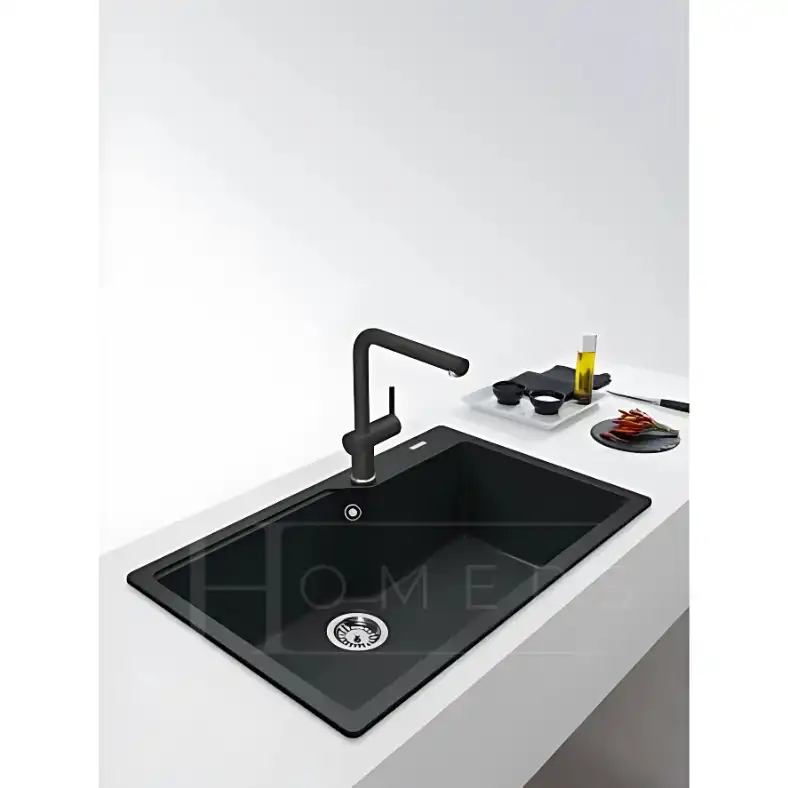 Granite kitchen sink size 78×50×22, New edition ,Dark Gray - Image 4