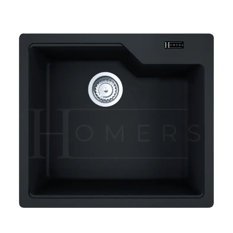 Granite kitchen sink size 56×50×22, black (New Edition)