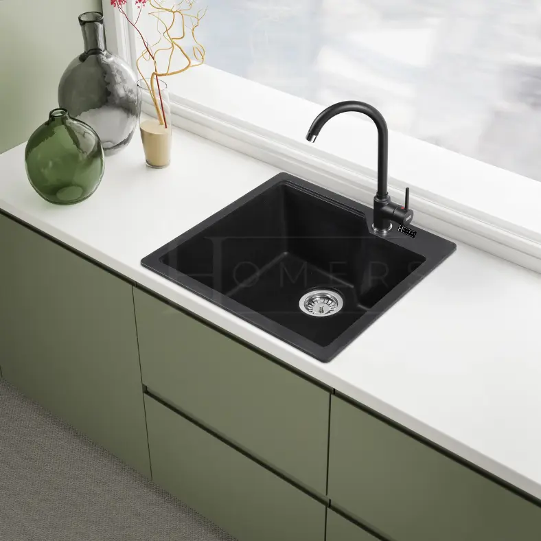 Granite kitchen sink size 56×50×22, black (New Edition) - Image 2