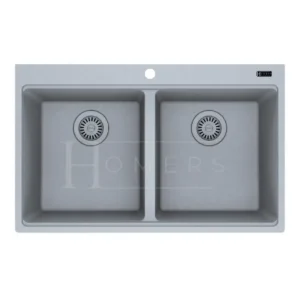 Double Bowl Granite kitchen sink size 80×50×20, Silver