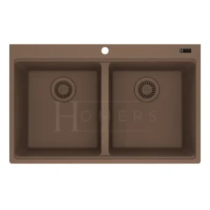 Double Bowl Granite kitchen sink size 80×50×20, Brown